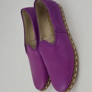 Sabah Women's Purple Leather Slip Ons Size EU 38 / US 7